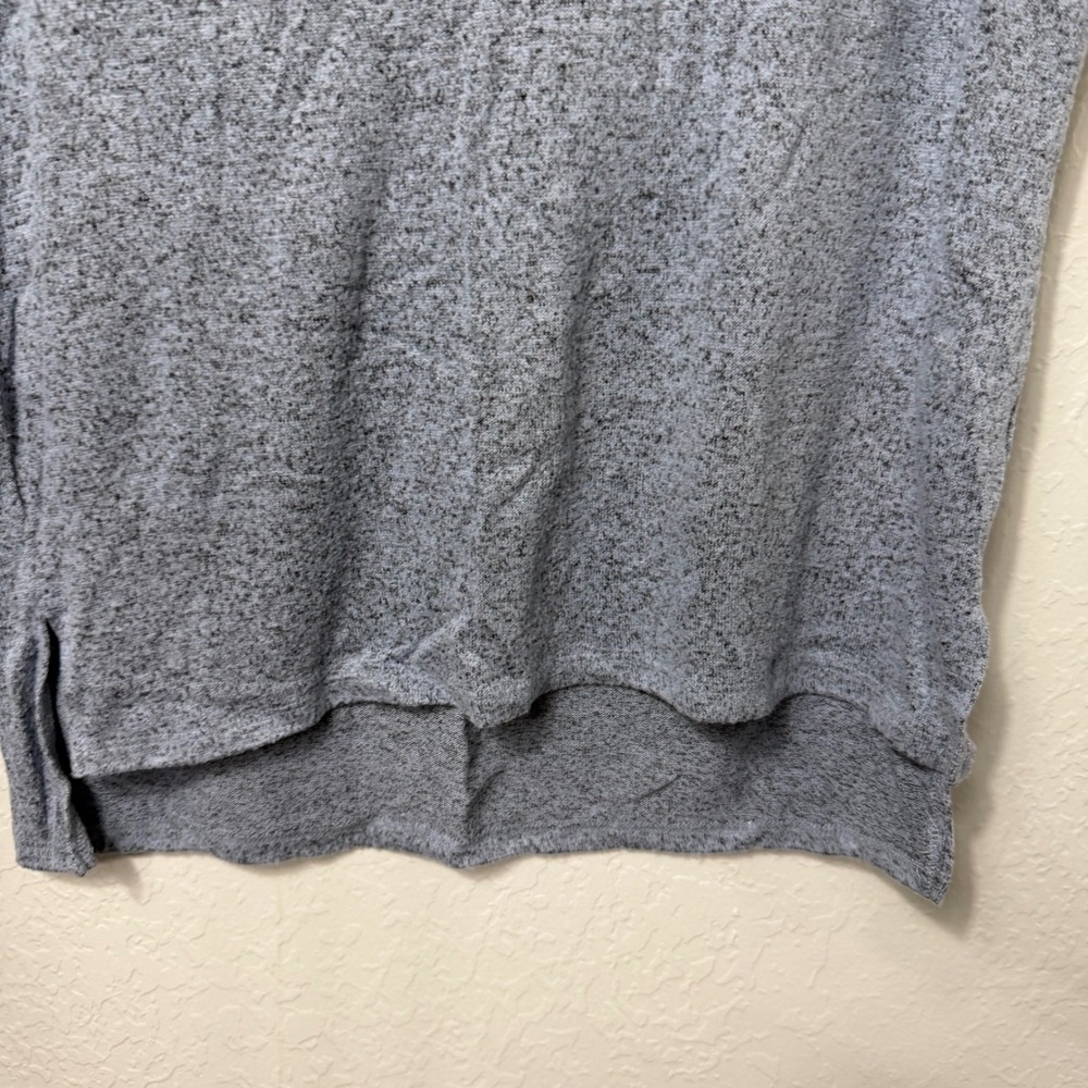 Caslon Womens XS Blue Marled V-Neck Short Sleeve High Low Hem T-Shirt - Picture 3 of 8